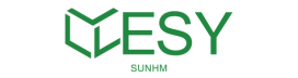 Logo ESY SUNHM verde. Design moderno con cubo stilizzato e scritta ESY. Ideale per soluzioni solari e domotica. Marchio distintivo per la casa.