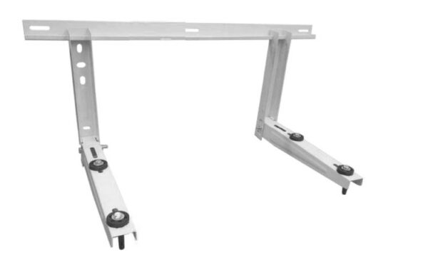 Staffa per climatizzatore Ottocool in acciaio, 380x480x1.2mm, con traversa. Supporto bianco per condizionatore.