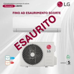 Climatizzatore LG Monosplit Libero bianco. Unità interna ed esterna sovrapposte. Esaurito.