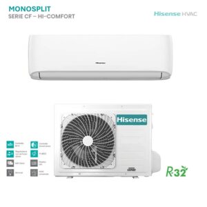Climatizzatore Hisense Monosplit Serie CF Hi-Comfort. Condizionatore d'aria inverter, pompa di calore, design moderno, per il massimo comfort.