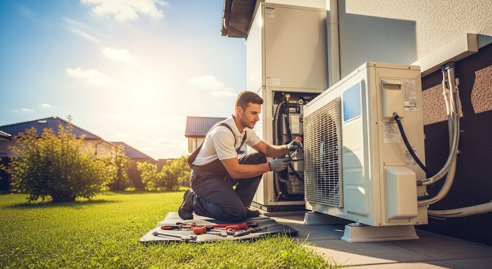 Tecnico specializzato nella manutenzione di pompe di calore. Assistenza e riparazione professionale per impianti di riscaldamento efficienti.