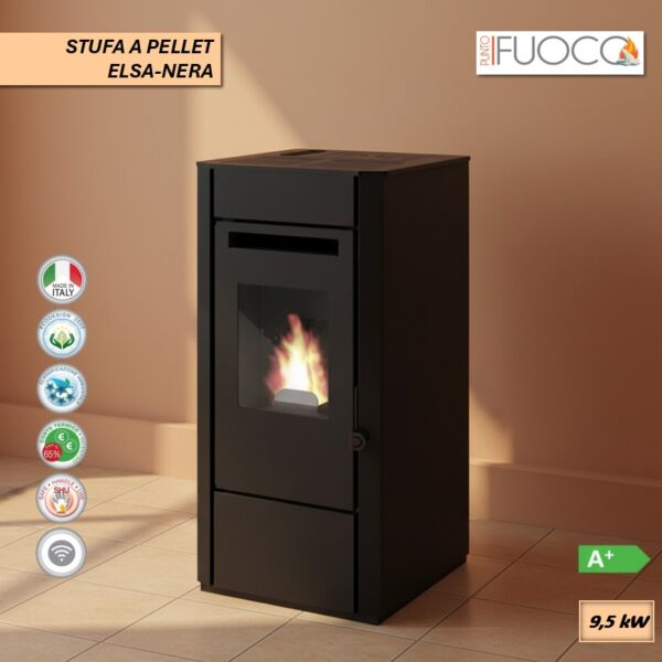 STUFA A PELLET VENTILATA ELSA NERA 9.5 kW