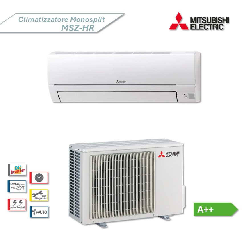 Climatizzatore Mitsubishi Electric Inverter Monosplit MSZ-HR 3,5kW 12000 BTU