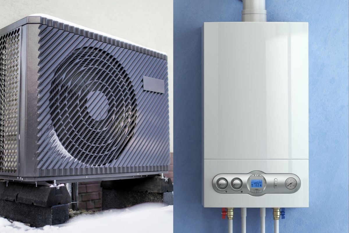 caldaia a condensazione o pompa di calore, confronto in foto